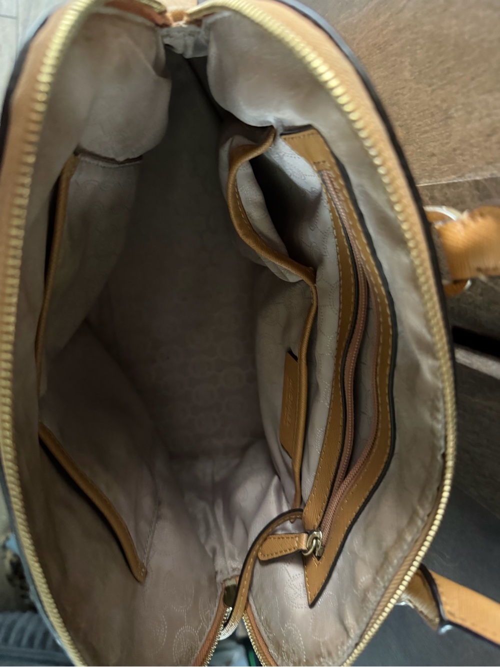 MICHAEL KORS Camel/Tan Saffiano Leather Dome Satchel - Picture 2 of 3